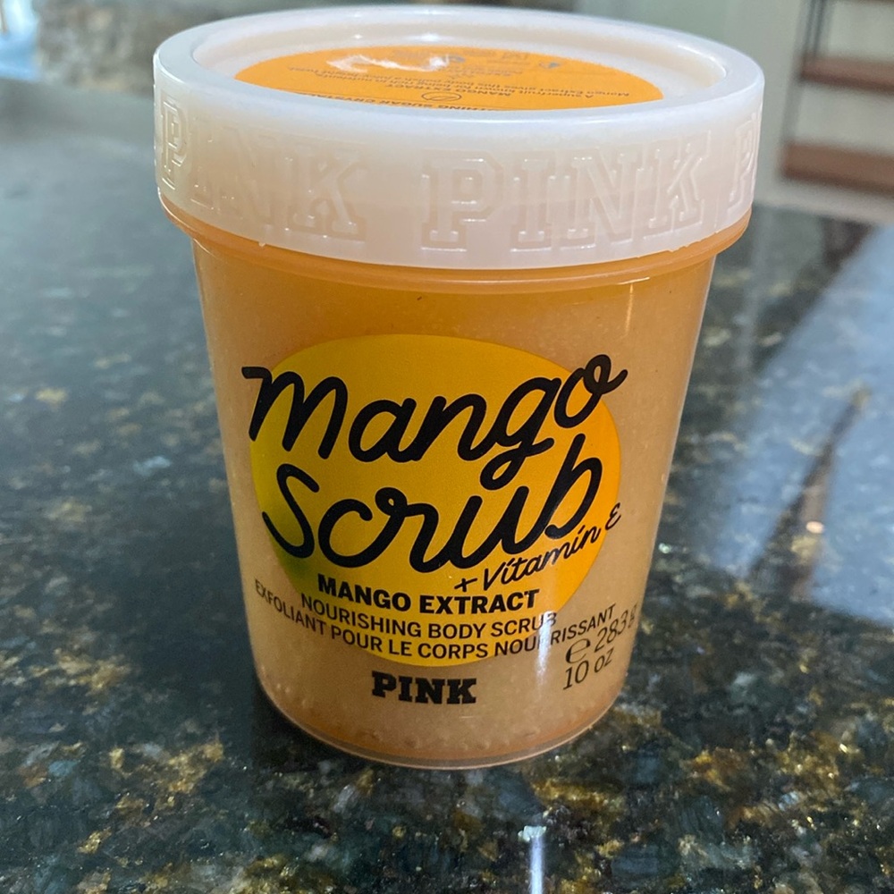 Victoria’s Secret PINK Mango nourishing body scrub vitamin e polish exfoliating